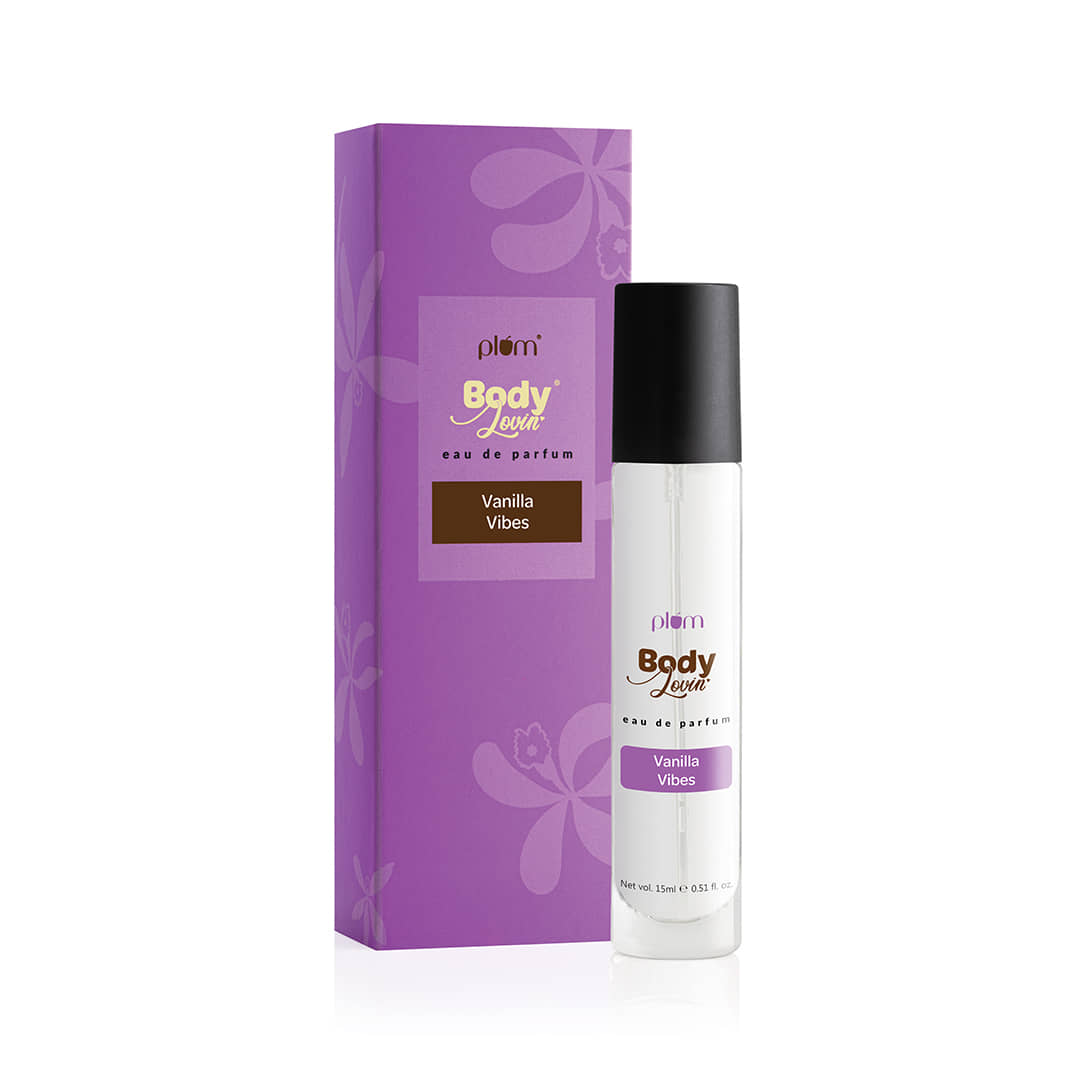 Plum BodyLovin' Vanilla Vibes | Long Lasting Vanilla Fragrance | Luxury Perfume | Eau de Parfum  -  15 ml (For Men & Women)
