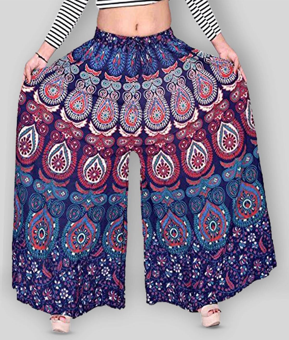     			Rangun - Multicolor Cotton Flared Women's Palazzos ( Pack of 1 )