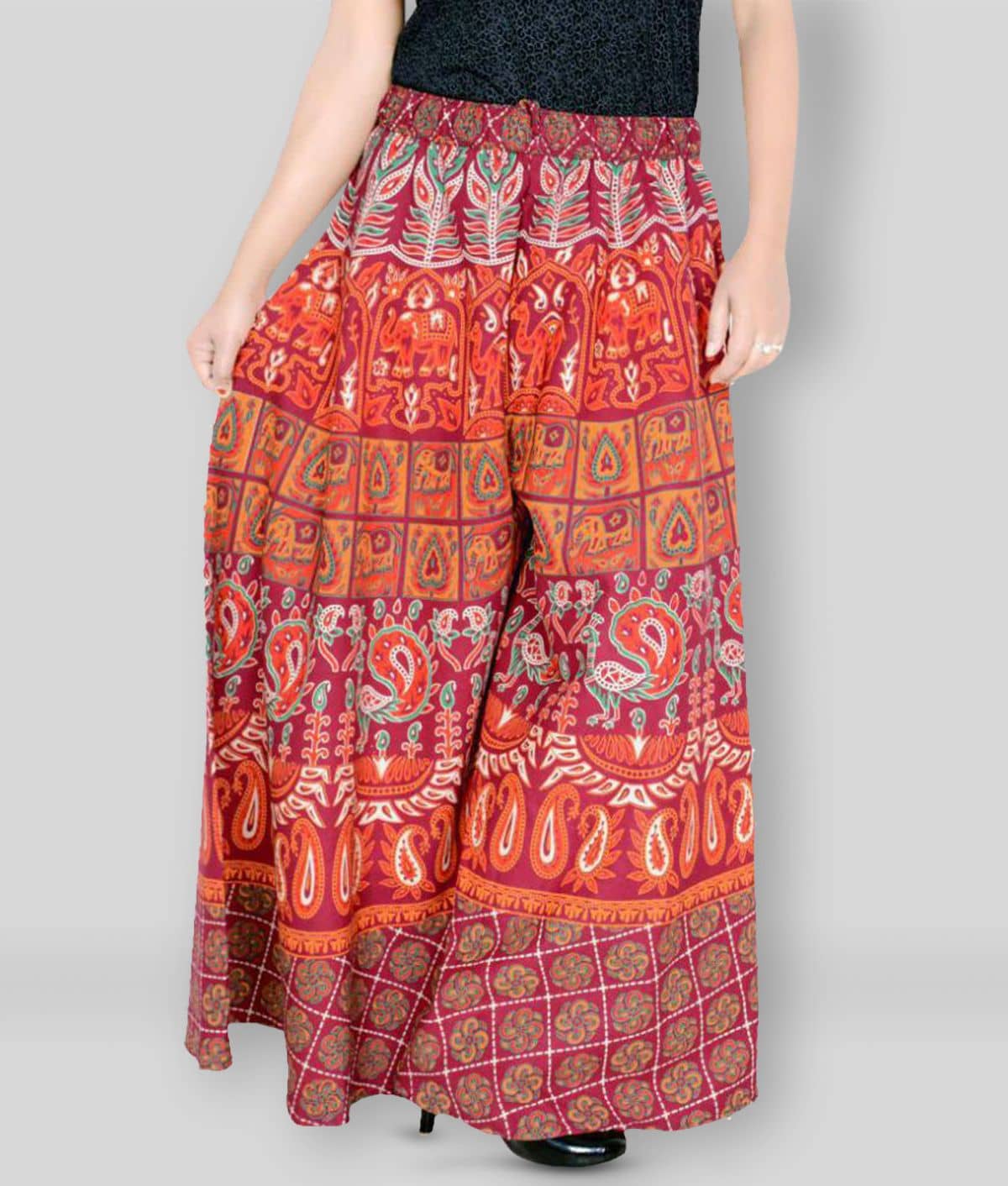 Sttoffa - Multicolor Cotton Flared Women's Palazzos ( Pack of 1 ) - Palazzos | Buy online on ZillyBuy