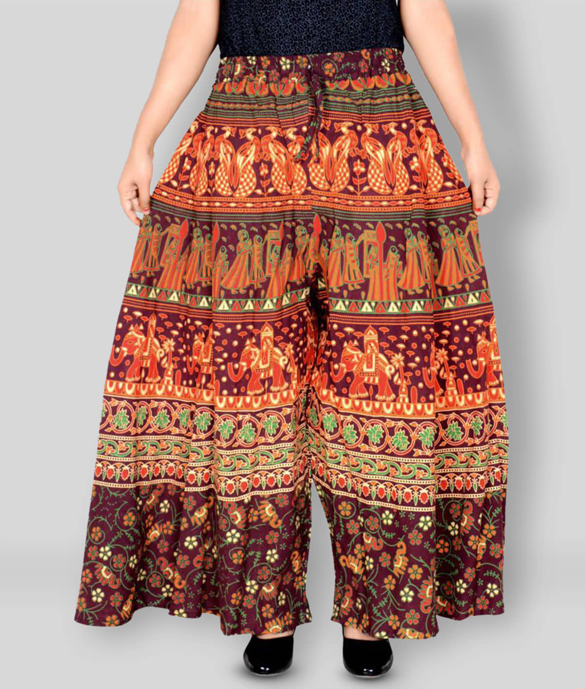 Sttoffa - Multicolor Cotton Wide leg Women's Palazzos ( Pack of 1 ) - Palazzos | Buy online on ZillyBuy