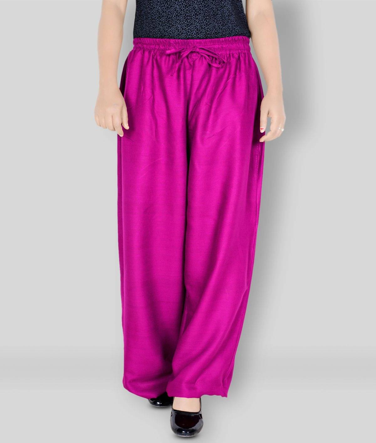     			Sttoffa - Pink Rayon Flared Women's Palazzos ( Pack of 1 )