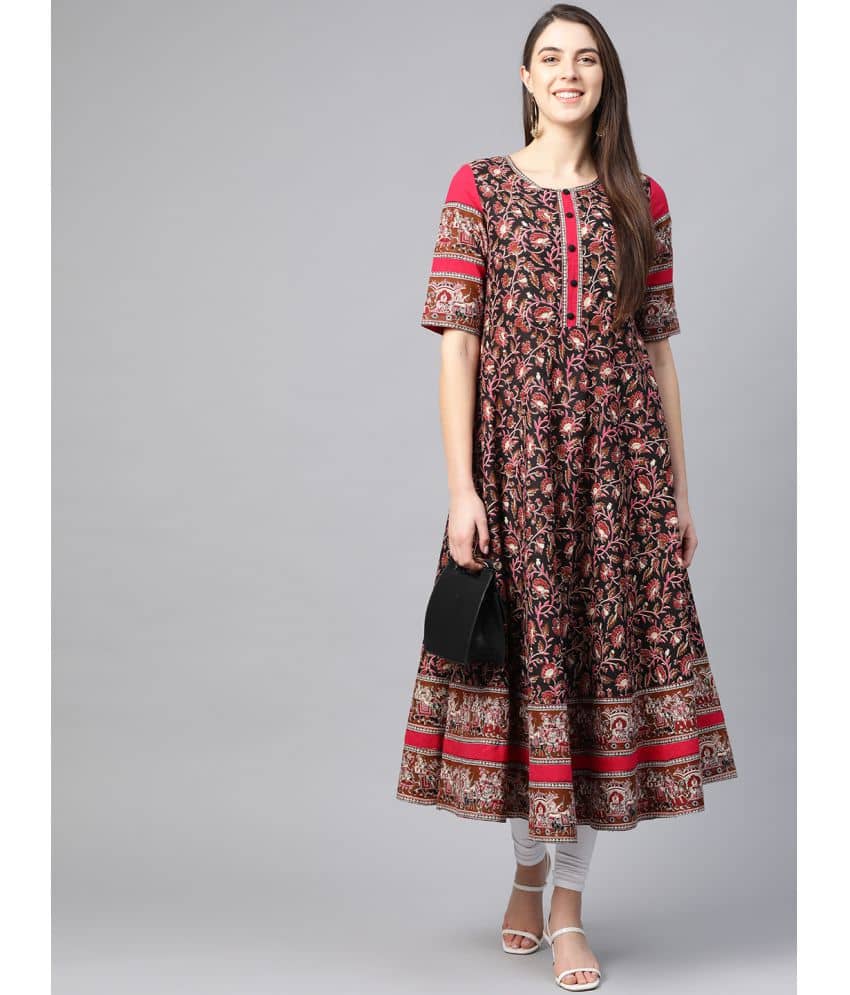Yash Gallery Cotton Printed Anarkali Women's Kurti - Multicolor ( Pack of 1 ) - Kurtis, Tunics | Buy online on ZillyBuy