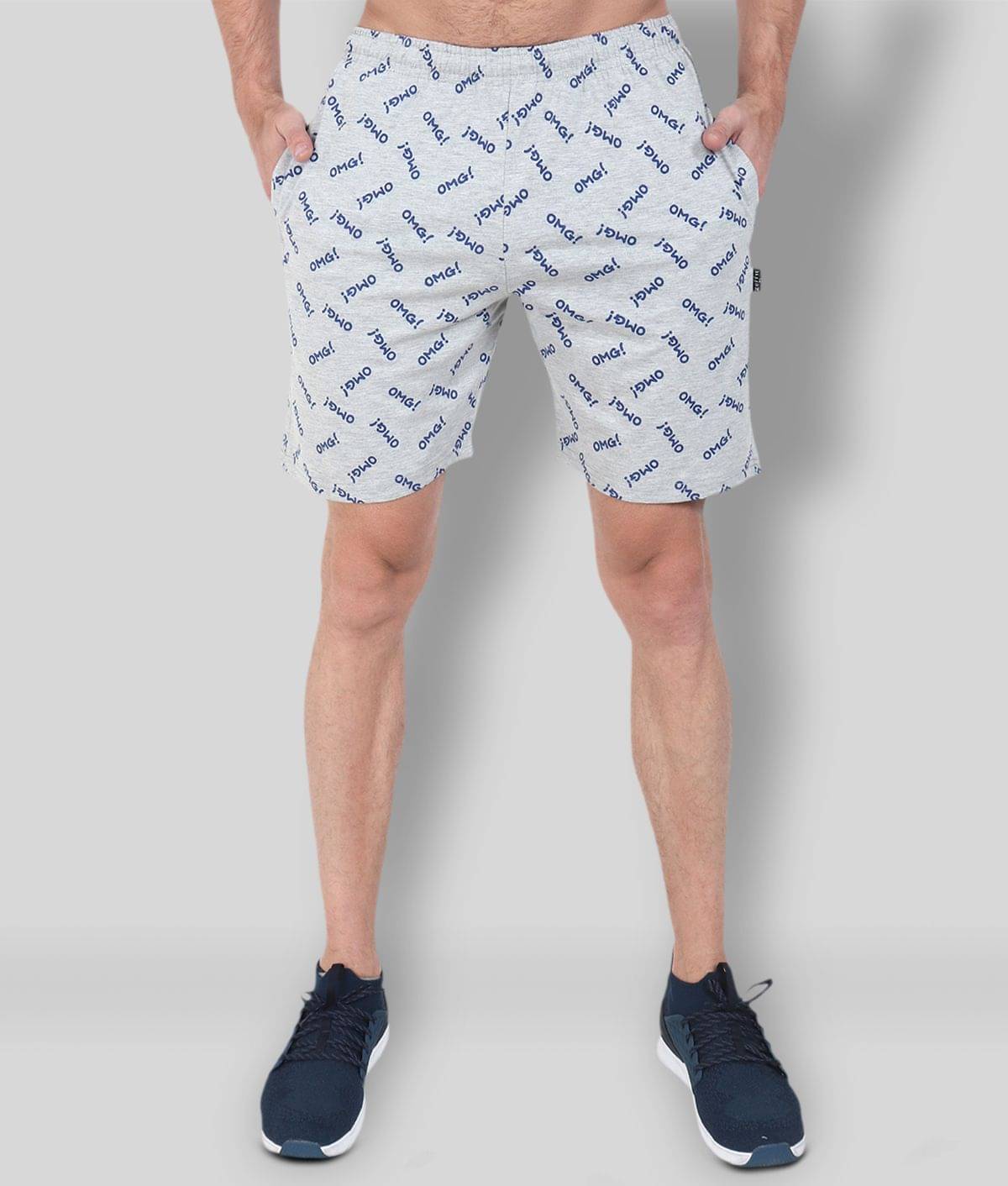 Zeffit - Grey Cotton Blend Men's Shorts ( Pack of 1 ) Zeffit - Grey Cotton Blend Men's Shorts ( Pack of 1 )