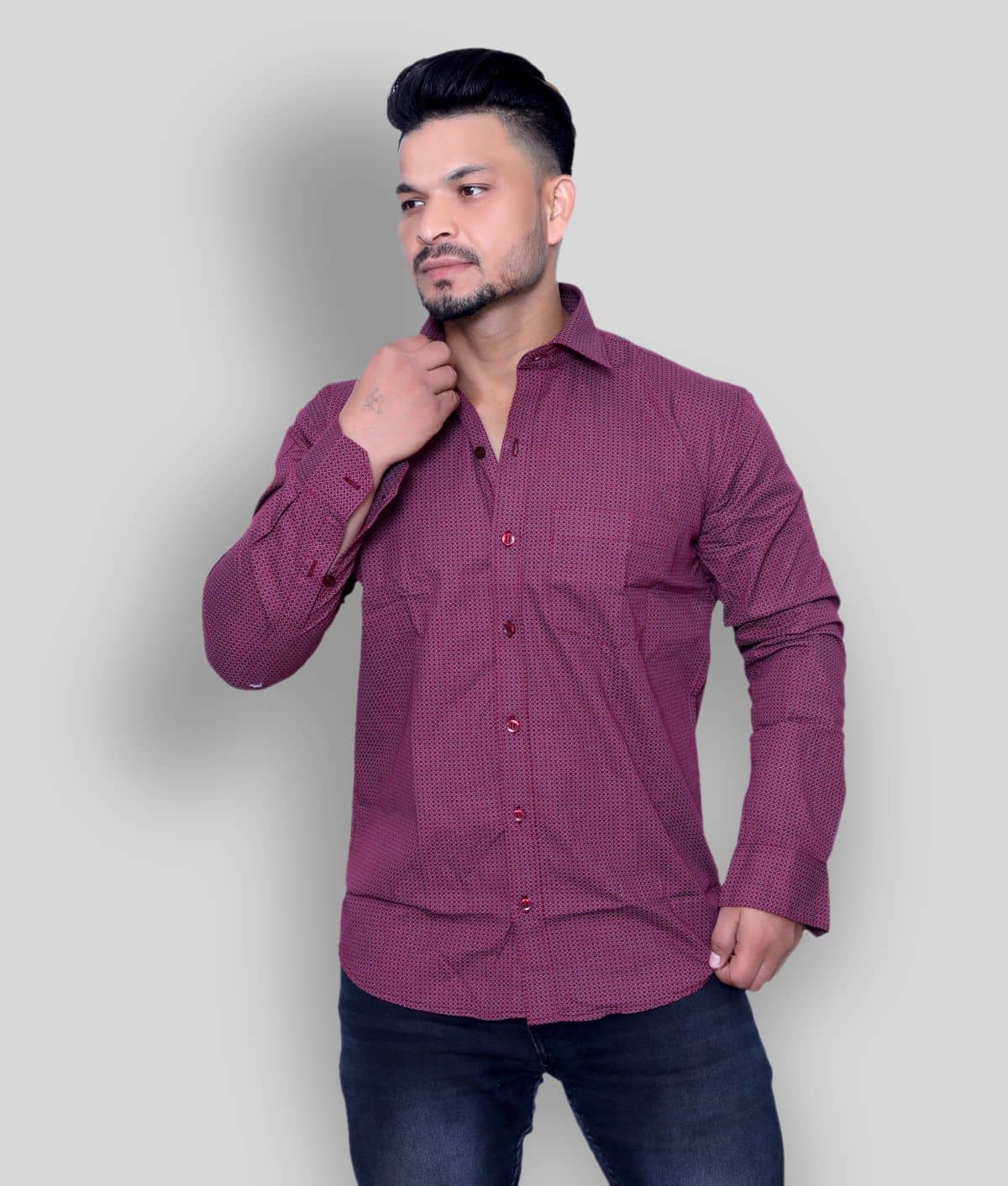 Aish N Ridh - Red Cotton Regular Fit Men's Casual Shirt (Pack of 1 )