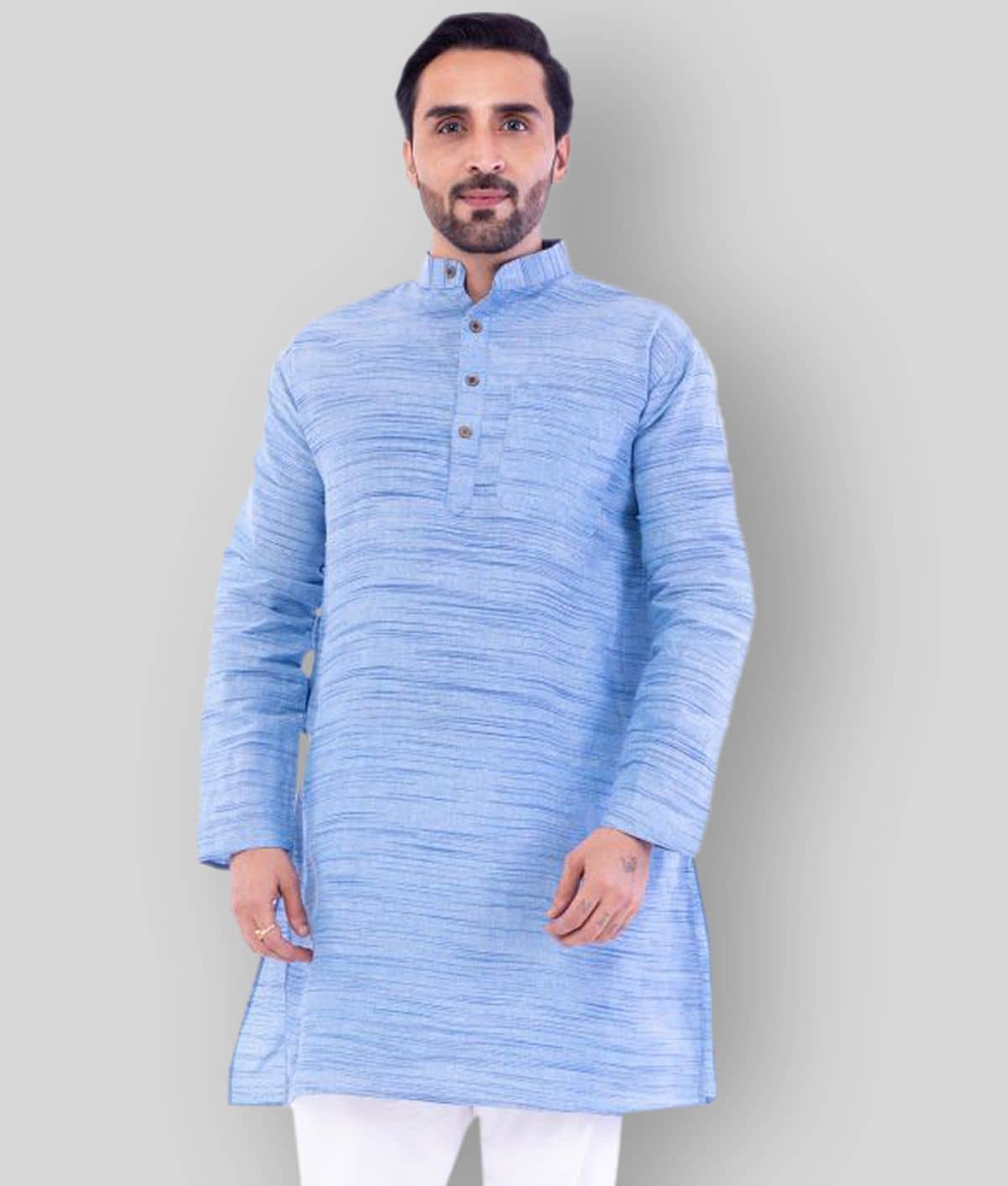 DESHBANDHU DBK - Blue Cotton Men's Regular Kurta ( Pack of 1 ) - Kurtas & Kurta Sets | Buy online on ZillyBuy