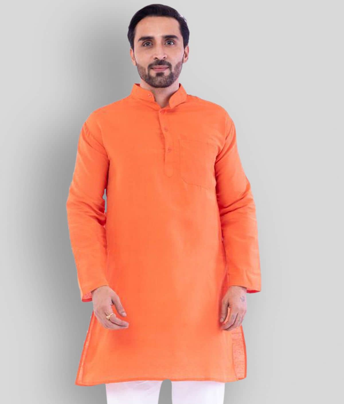 DESHBANDHU DBK - Orange Cotton Men's Regular Kurta ( Pack of 1 ) - Kurtas & Kurta Sets | Buy online on ZillyBuy