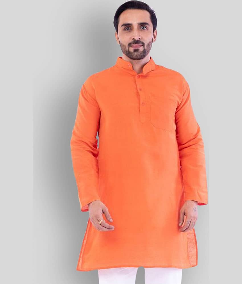 DESHBANDHU DBK - Orange Cotton Men's Regular Kurta ( Pack of 1 ) - Kurtas & Kurta Sets | Buy online on ZillyBuy