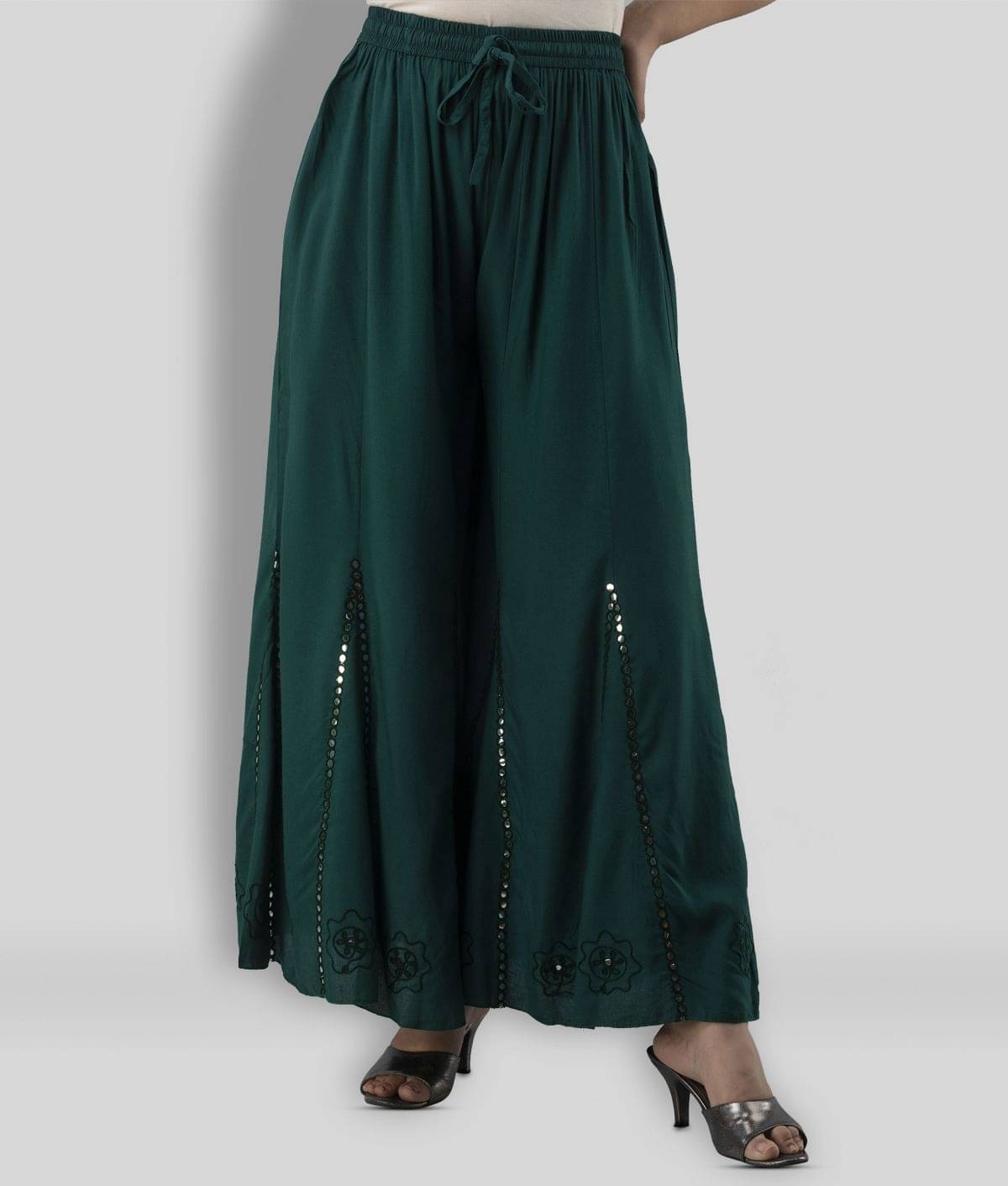     			FABRR - Green Rayon Flared Women's Palazzos ( Pack of 1 )