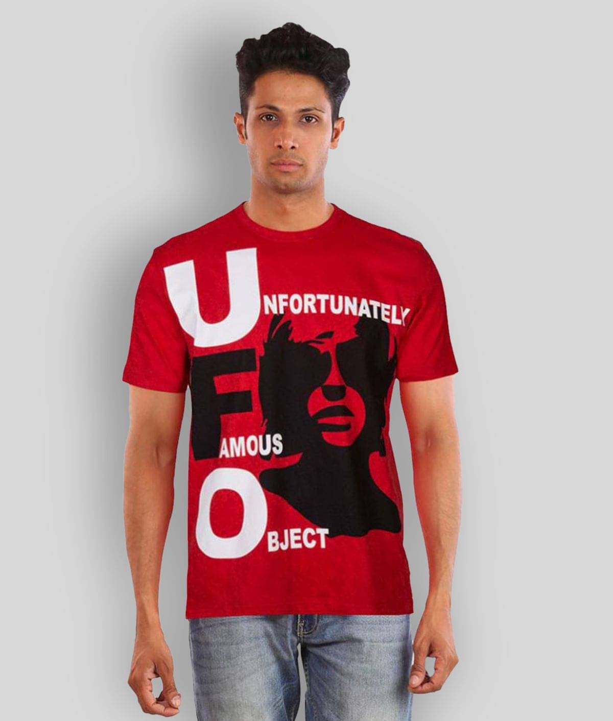     			Huetrap Pack of 1 Cotton Regular Fit Men's T-Shirt ( Red )