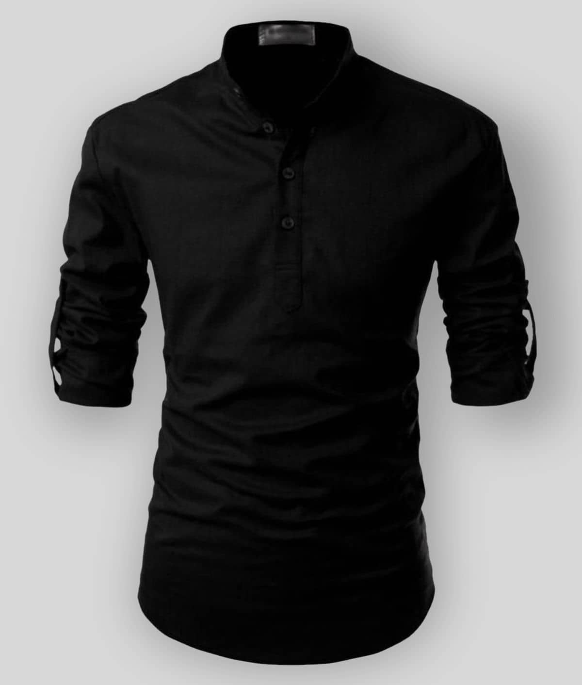 Life Roads - Black Cotton Men's Shirt Style Kurta ( Pack of 1 ) - Kurtas & Kurta Sets | Buy online on ZillyBuy