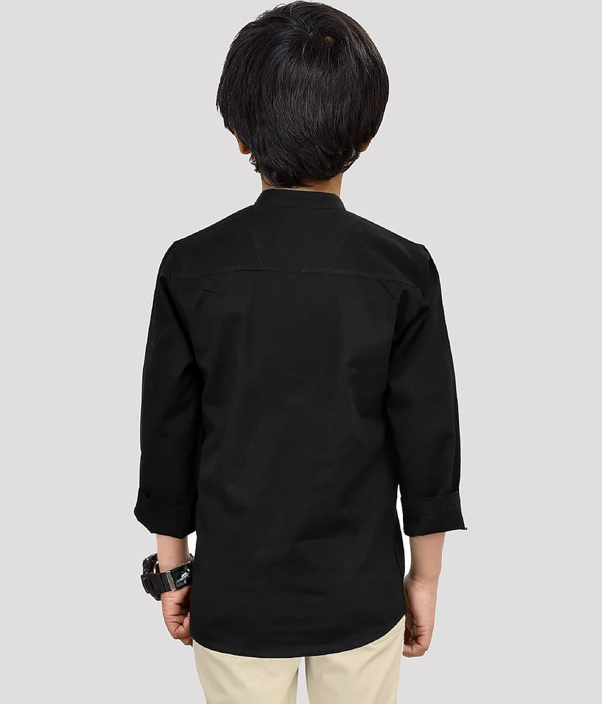 Made In The Shade Pack of 1 Boys 100% Cotton Full Sleeves Shirt ( Black )