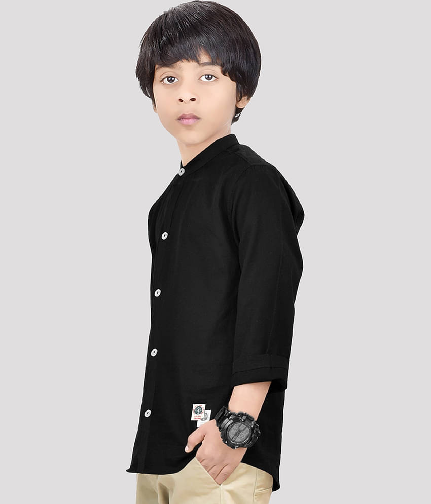 Made In The Shade Pack of 1 Boys 100% Cotton Full Sleeves Shirt ( Black )