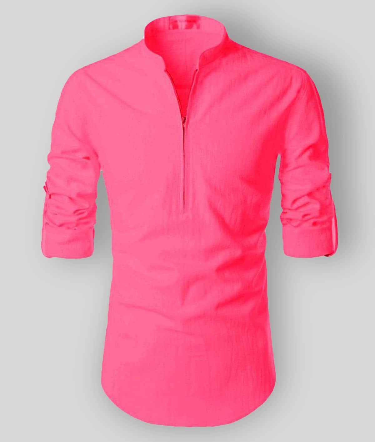 Vida Loca - Peach Cotton Men's Shirt Style Kurta ( Pack of 1 ) - Kurtas & Kurta Sets | Buy online on ZillyBuy