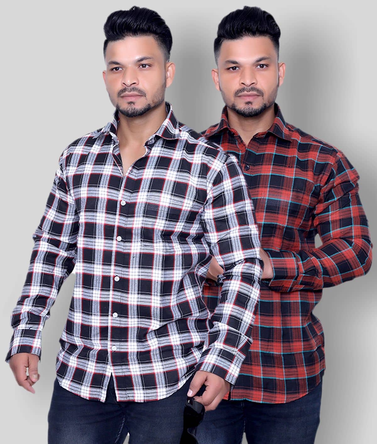 Aish N Ridh - Multicolor Cotton Regular Fit Men's Casual Shirt (Pack of 2 )