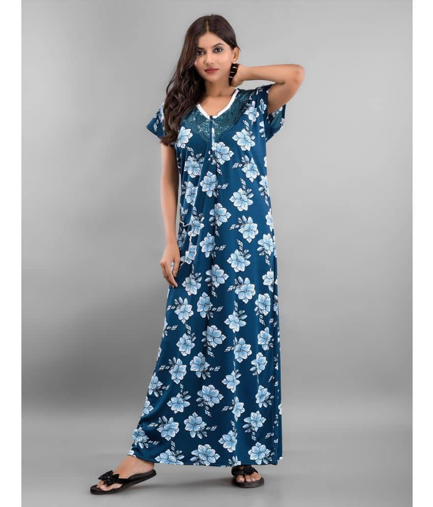 Apratim - Green Satin Women's Nightwear Nighty & Night Gowns ( Pack of 1 ) - Nightwear & Loungewear | Buy online on ZillyBuy