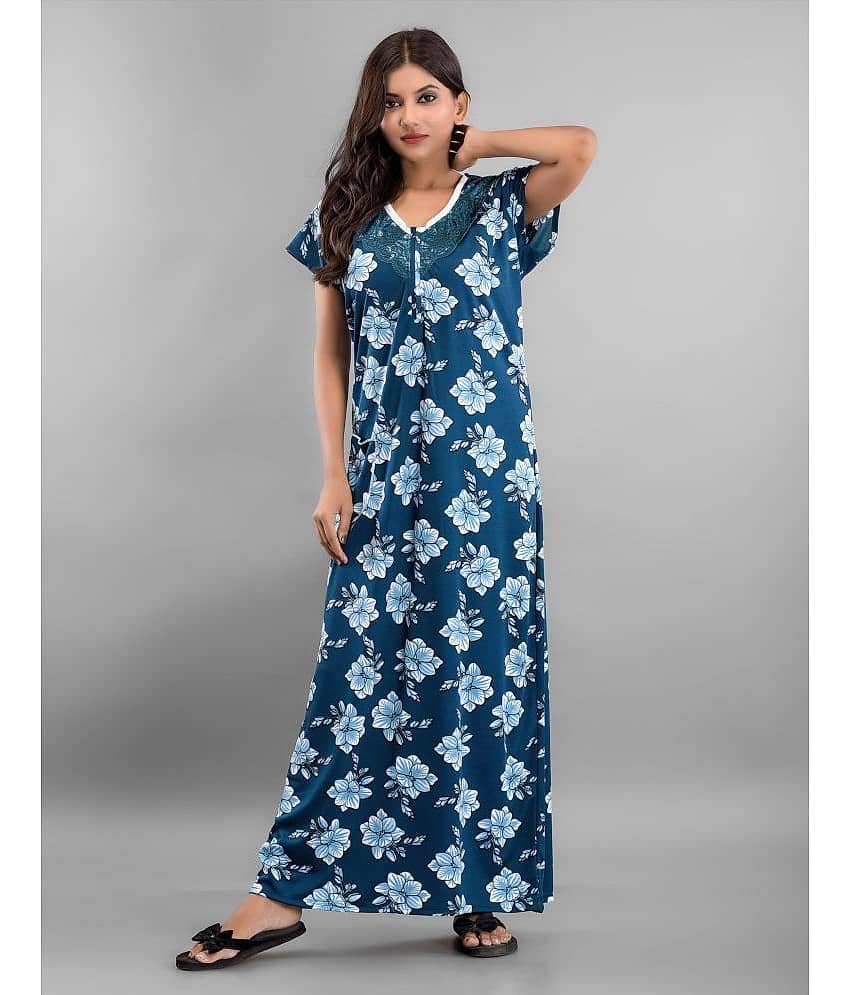 Apratim - Green Satin Women's Nightwear Nighty & Night Gowns ( Pack of 1 ) - Nightwear & Loungewear | Buy online on ZillyBuy
