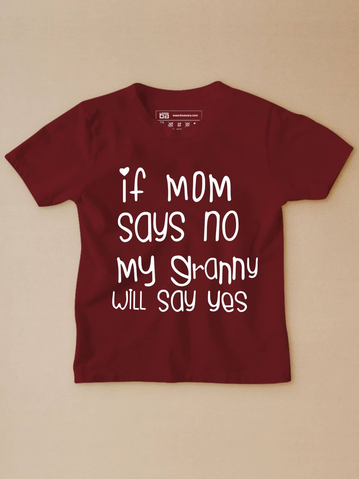 Be Awara Pack of 1 Unisex for Baby Cotton T-Shirt ( Maroon )