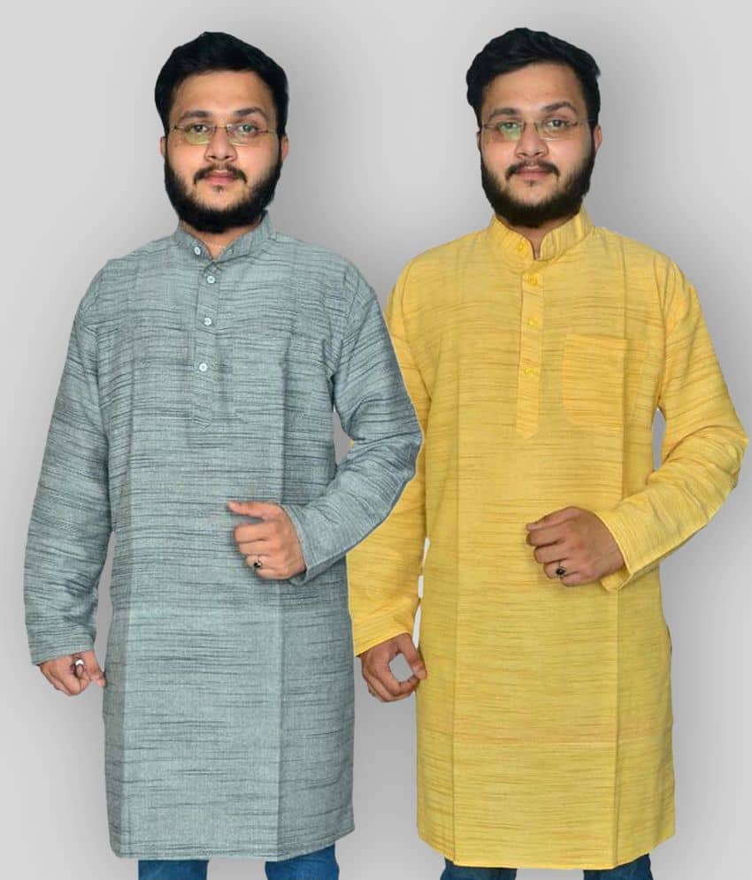 DESHBANDHU DBK - Multicolor Cotton Men's Regular Kurta ( Pack of 2 ) - Kurtas & Kurta Sets | Buy online on ZillyBuy