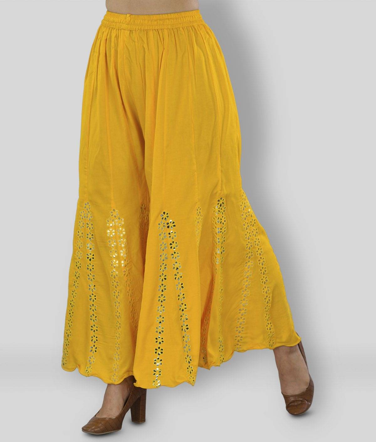     			FABRR - Yellow Rayon Wide Leg Women's Palazzos ( Pack of 1 )