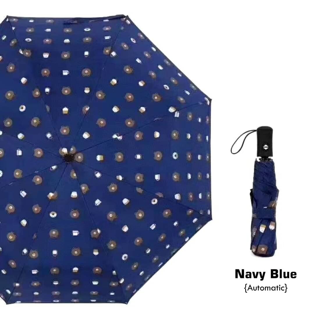     			KEKEMI Navy 3 Fold Umbrella