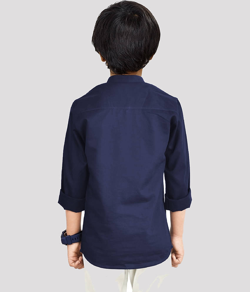Made In The Shade Pack of 1 Boys 100% Cotton Full Sleeves Shirt ( Navy )
