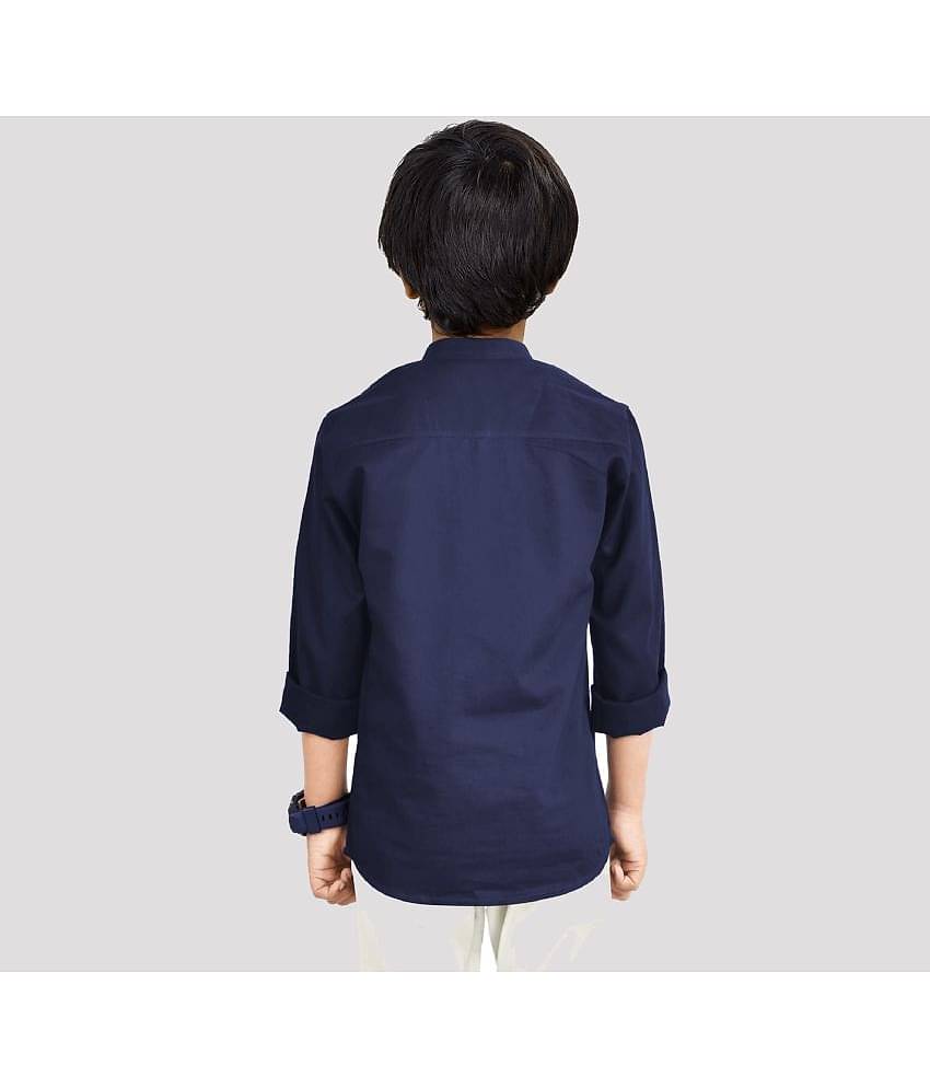 Made In The Shade Pack of 1 Boys 100% Cotton Full Sleeves Shirt ( Navy )