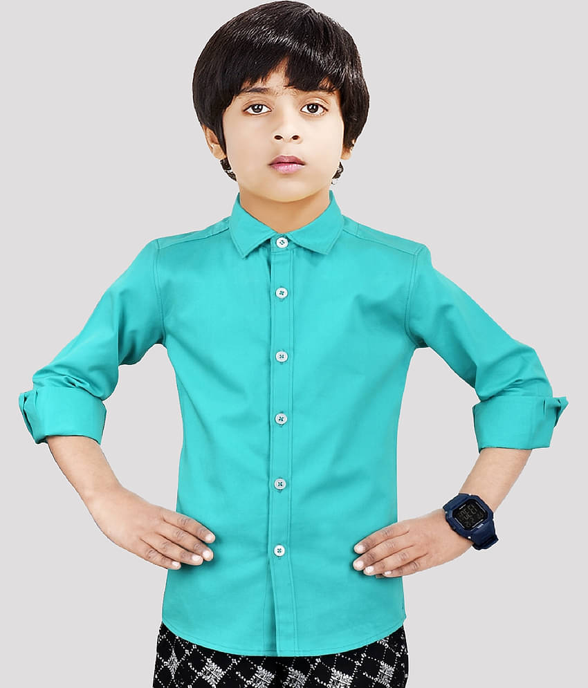 Made In The Shade Pack of 1 Boys 100% Cotton Shirt ( Green )