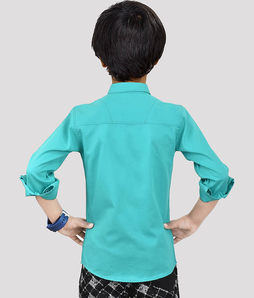 Made In The Shade Pack of 1 Boys 100% Cotton Shirt ( Green )