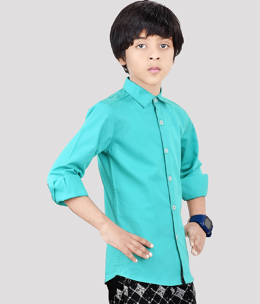 Made In The Shade Pack of 1 Boys 100% Cotton Shirt ( Green )