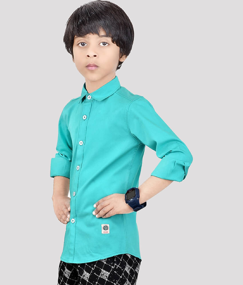 Made In The Shade Pack of 1 Boys 100% Cotton Shirt ( Green )