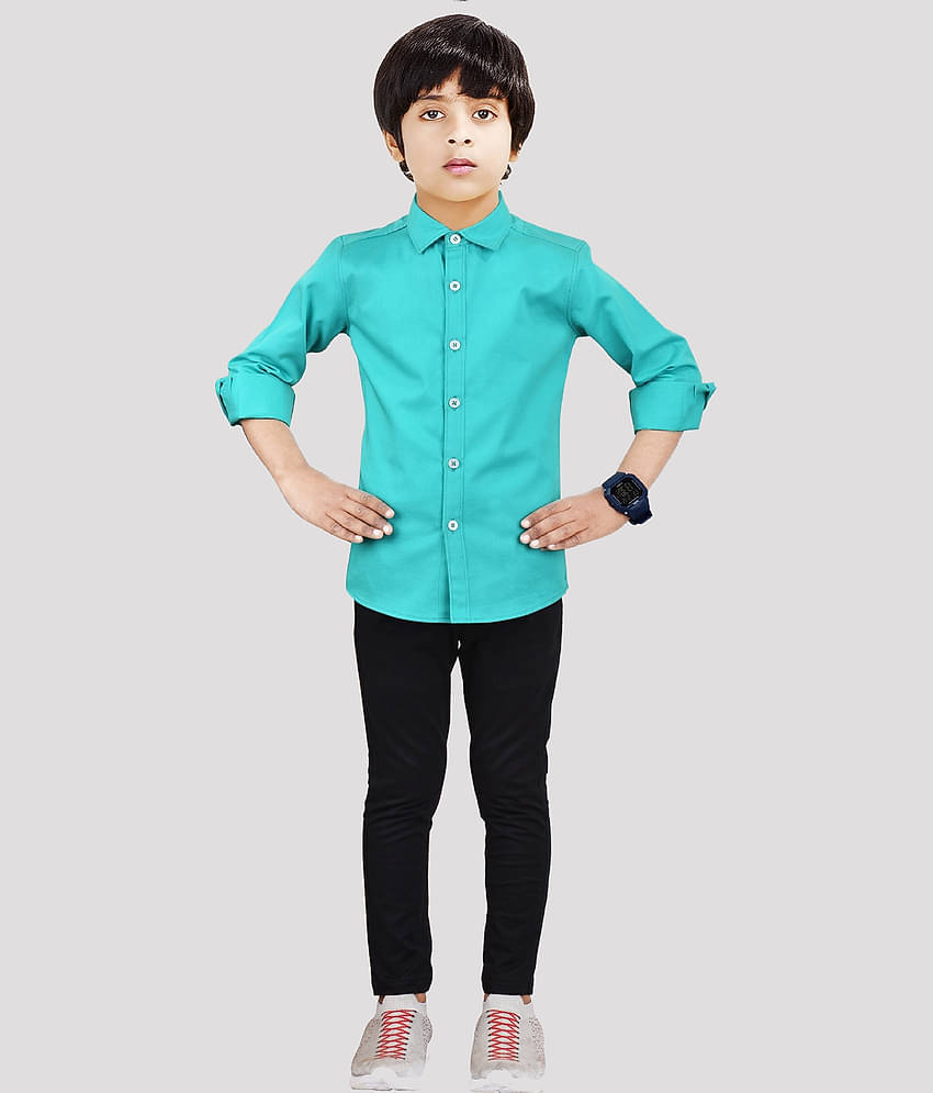 Made In The Shade Pack of 1 Boys 100% Cotton Shirt ( Green )