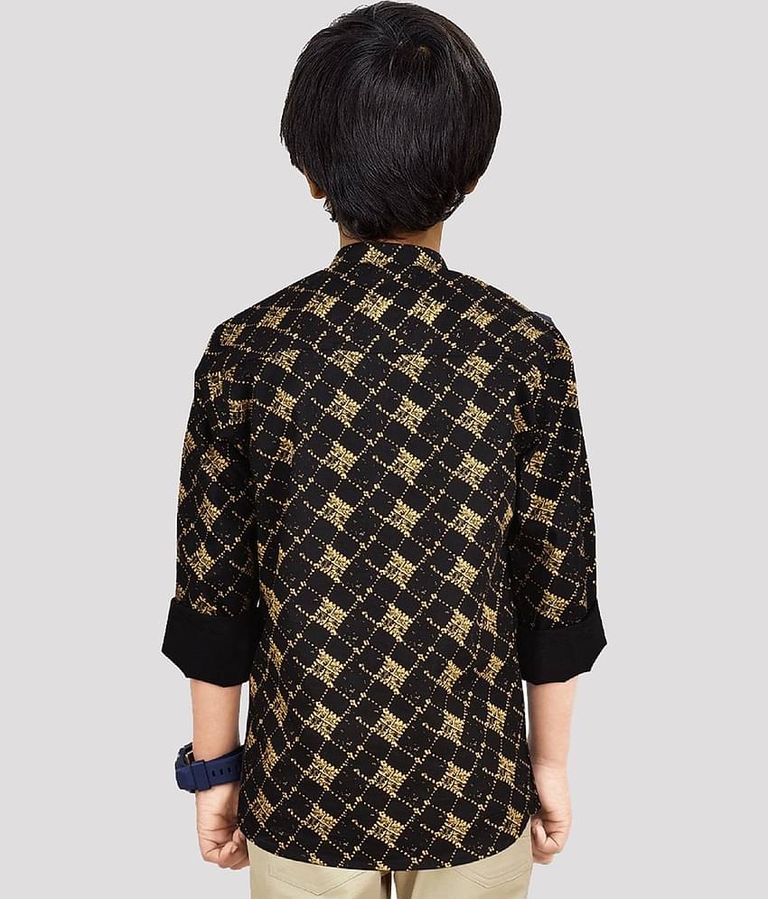 Made In The Shade Pack of 1 Boys 100% Cotton Full Sleeves Shirt ( Black )