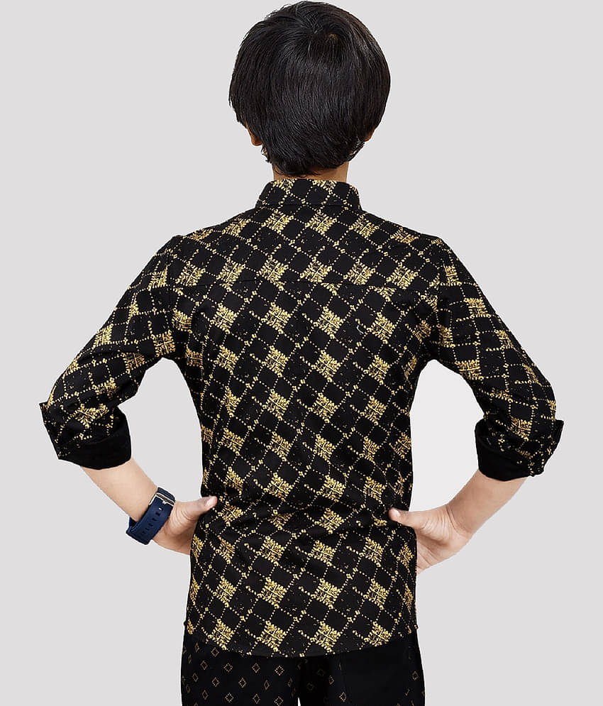 Made In The Shade Pack of 1 Boys 100% Cotton Shirt ( Black )