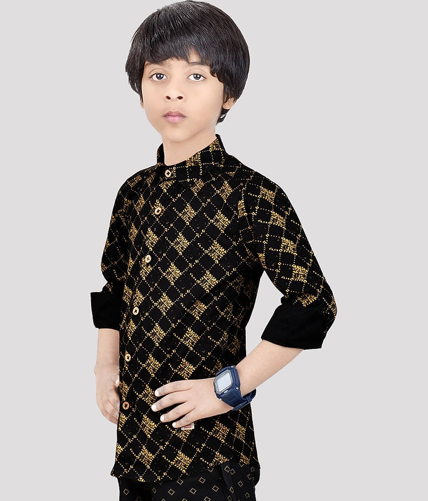 Made In The Shade Pack of 1 Boys 100% Cotton Shirt ( Black )