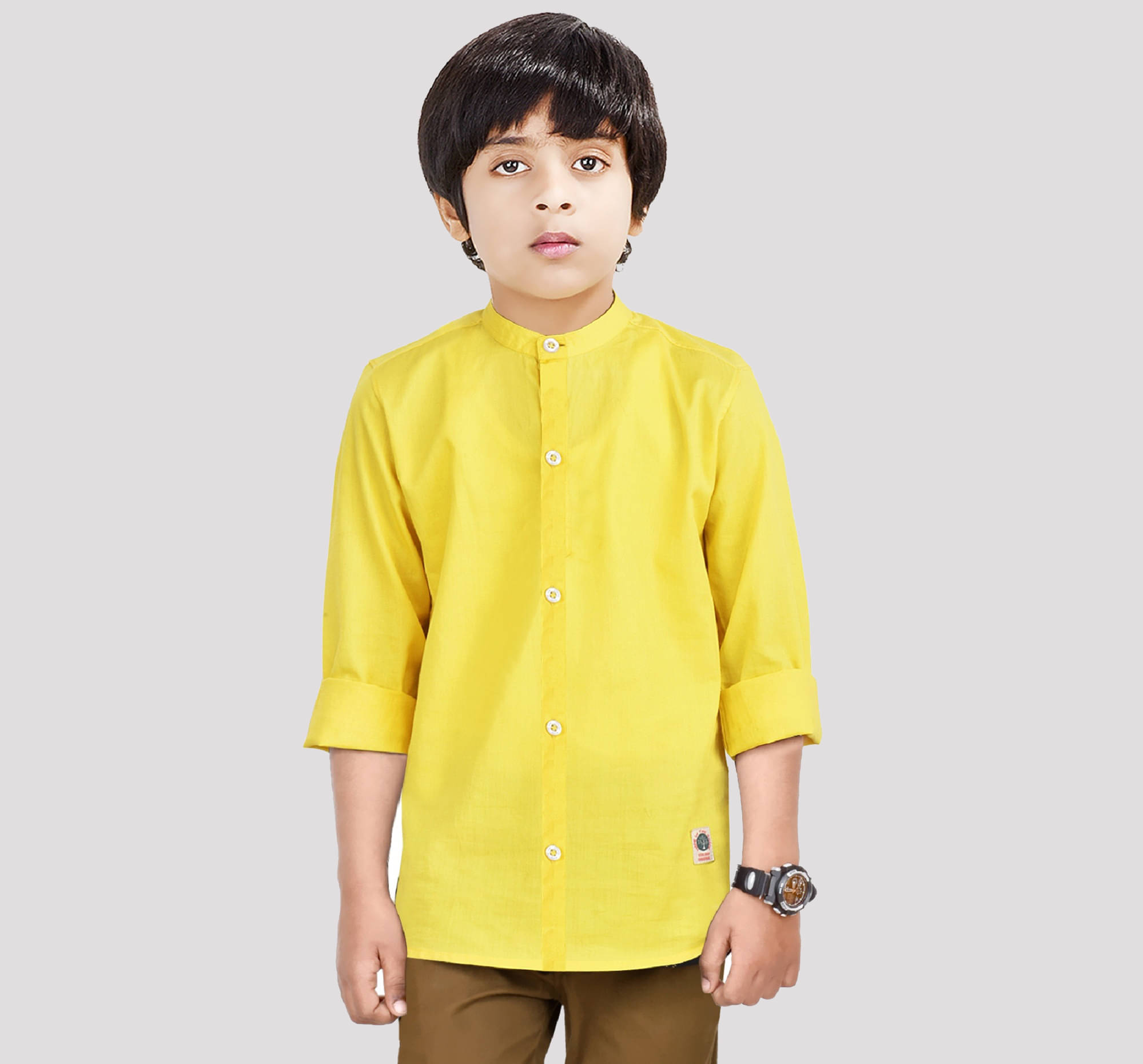     			Made In The Shade Pack of 1 Boys 100% Cotton Full Sleeves Shirt ( Yellow )
