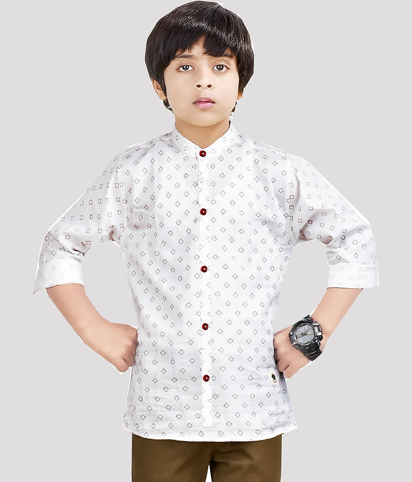 Made In The Shade Pack of 1 Boys 100% Cotton Shirt ( White )