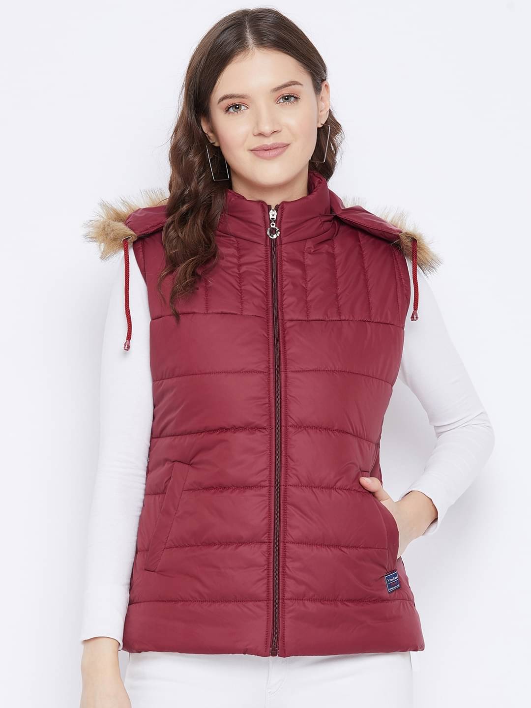 VERO AMORE Polyester Blend Maroon Parka Jackets Single VERO AMORE Polyester Blend Maroon Parka Jackets Single