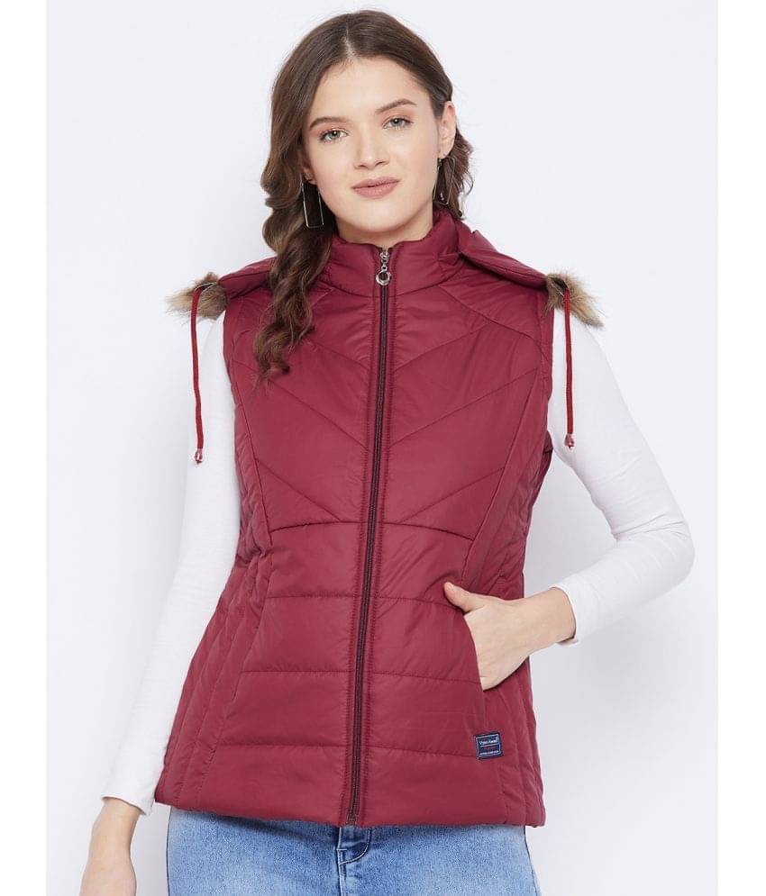 VERO AMORE Polyester Blend Maroon Parka Jackets Single VERO AMORE Polyester Blend Maroon Parka Jackets Single