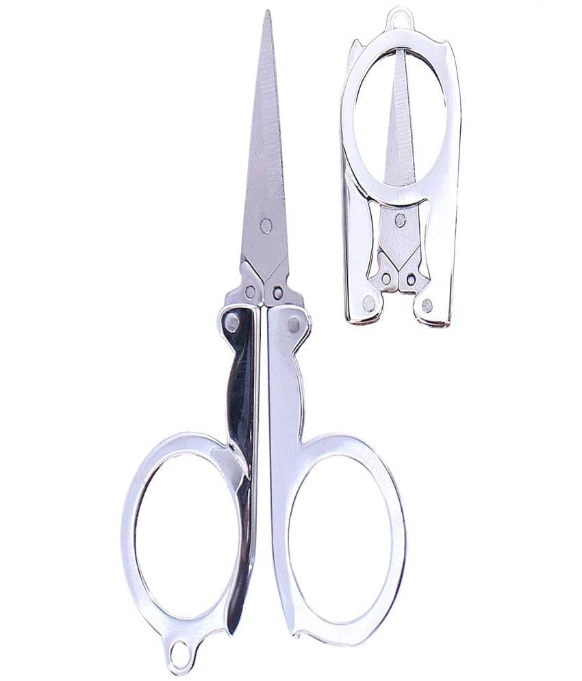     			steel Mini Small EDC Size 4.5 inch Stainless Steel Fold Scissor for Moustache/Beard Trimming/Hair pack of 1