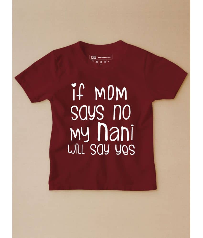 Be Awara Pack of 1 Boys Cotton T-Shirt ( Maroon )