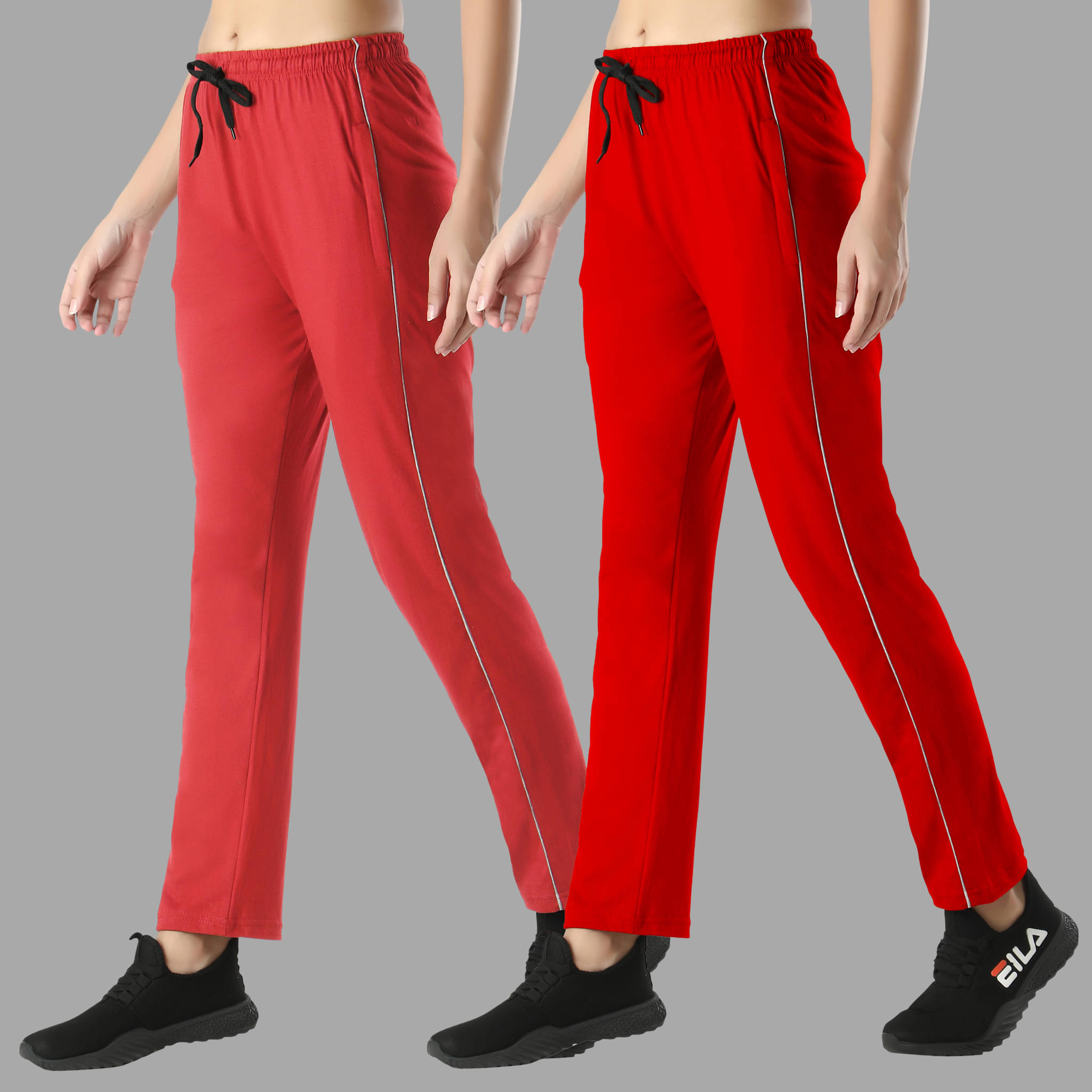     			Diaz - Multicolor Cotton Women's Running Trackpants ( Pack of 2 )