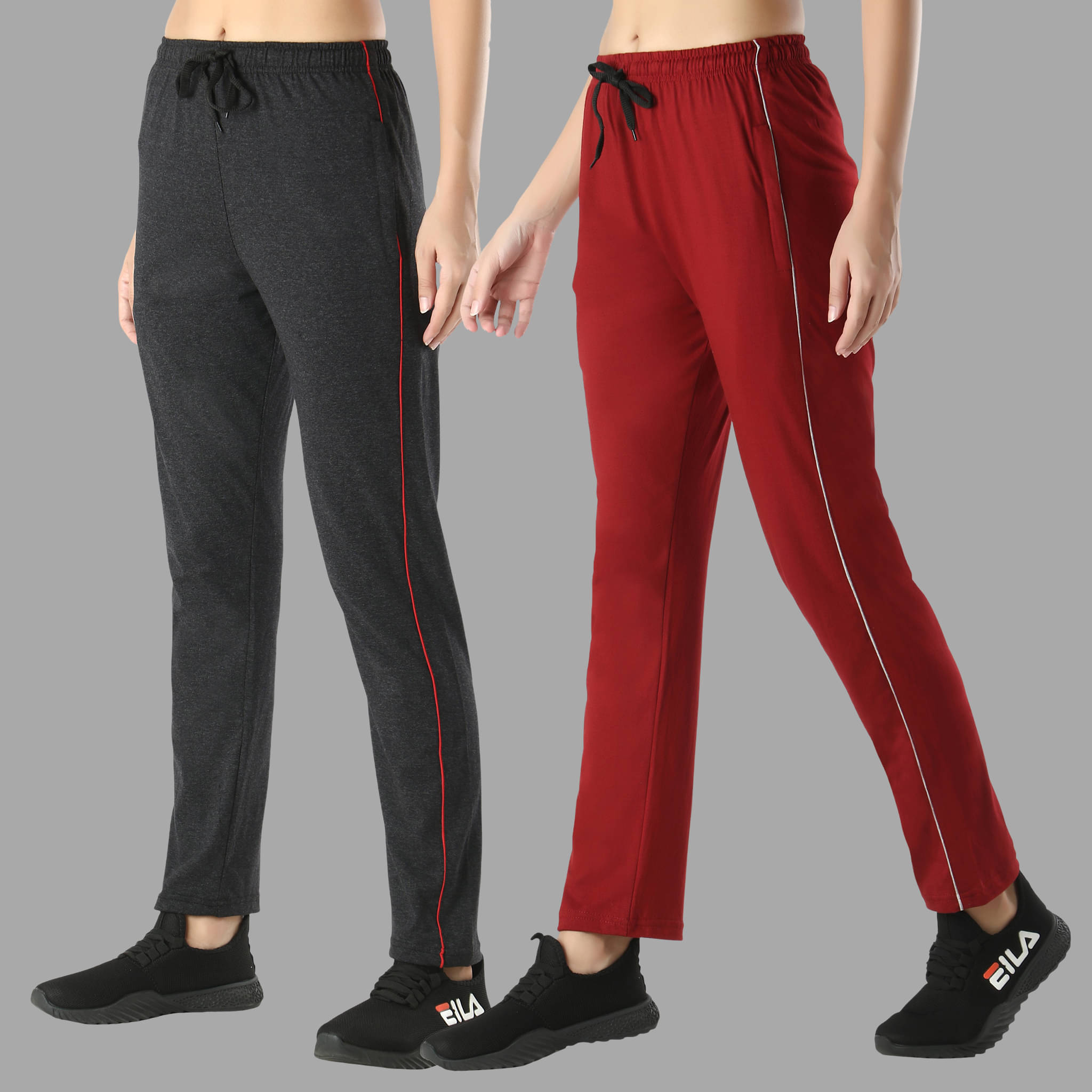     			Diaz - Multicolor Cotton Women's Running Trackpants ( Pack of 2 )