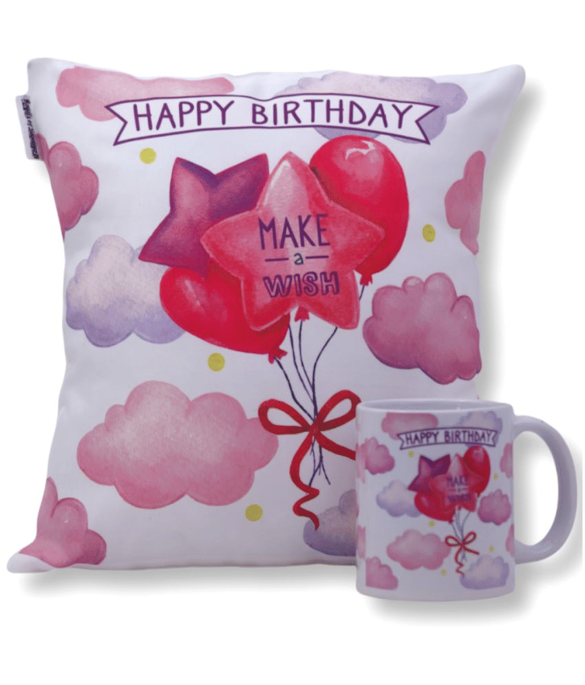     			Ros - White Gifting Printed Cushion