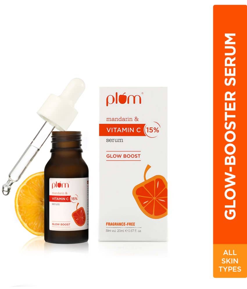 Plum 15% Vitamin C Glow Boost & Dark Spot Fading Serum|Visibly Glowing Skin in 2 weeks|All Skin Types (20 ml)