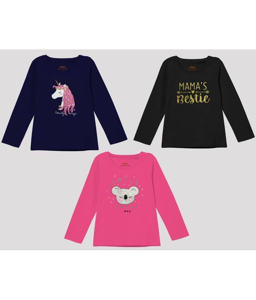 Ariel Pack of 3 Girls Cotton Top ( Multicolor )