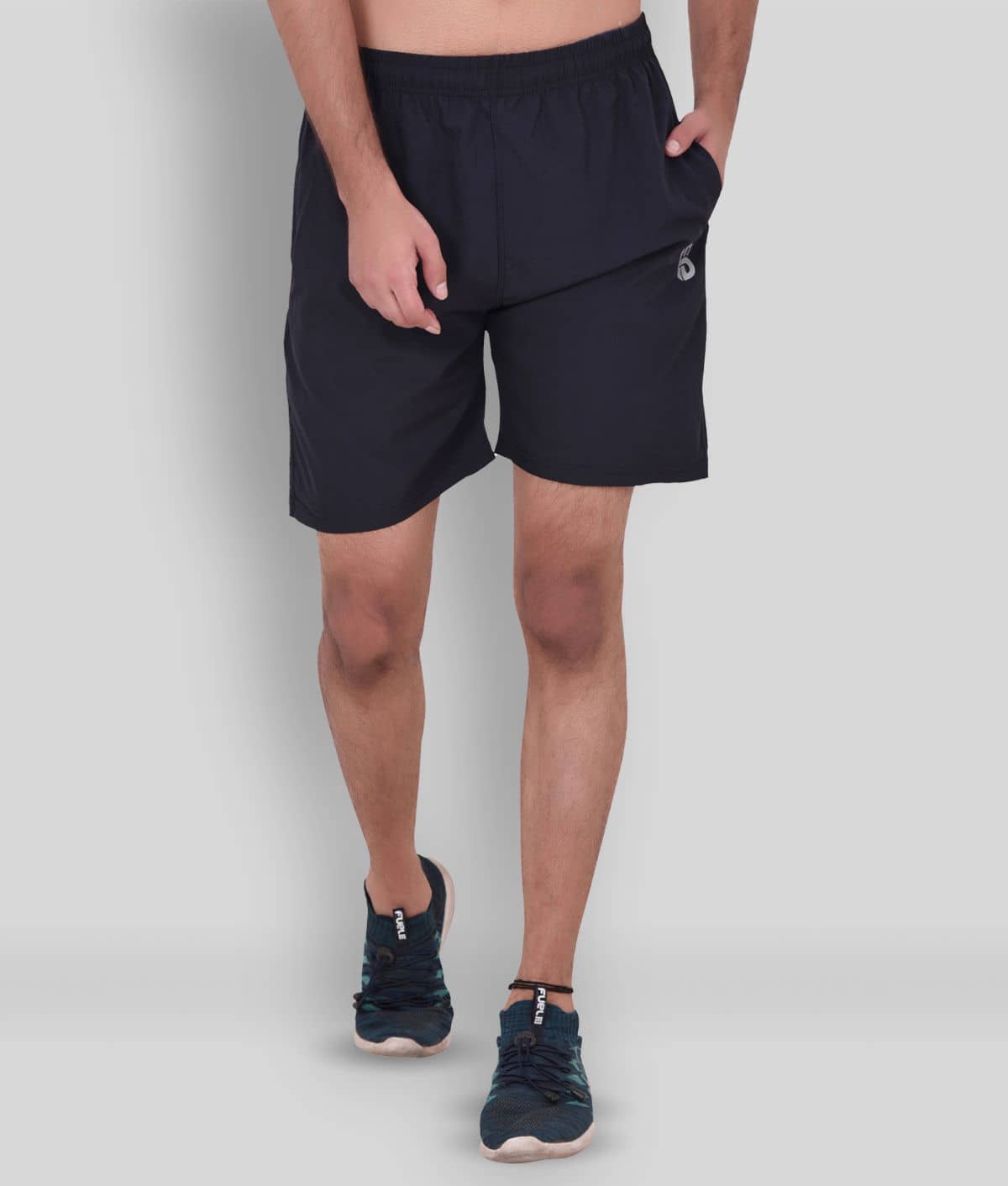 4B Black Polyester Lycra Fitness Shorts Single - Shorts | Buy online on ZillyBuy
