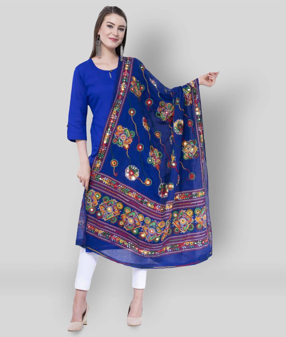 A R Silk Blue Cotton Dupatta - Dupattas & Shawls | Buy online on ZillyBuy