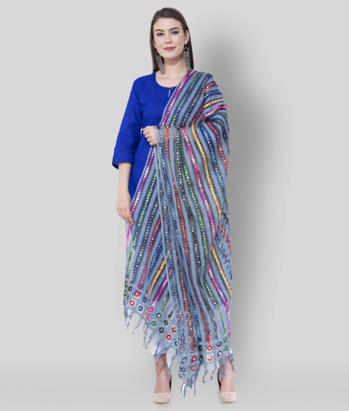 A R Silk Blue Organza Dupatta - Dupattas & Shawls | Buy online on ZillyBuy