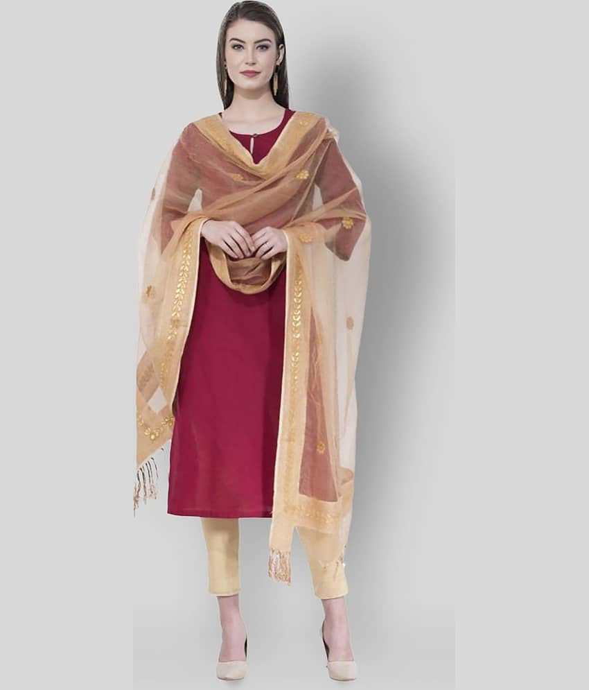 A R Silk Gold Organza Gota Patti Dupatta - Dupattas & Shawls | Buy online on ZillyBuy