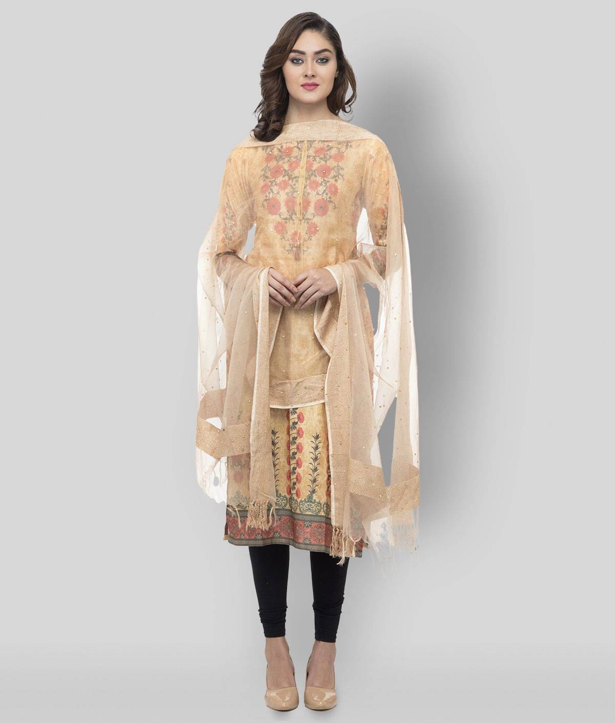 A R Silk Gold Organza Stone work Dupatta A R Silk Gold Organza Stone work Dupatta